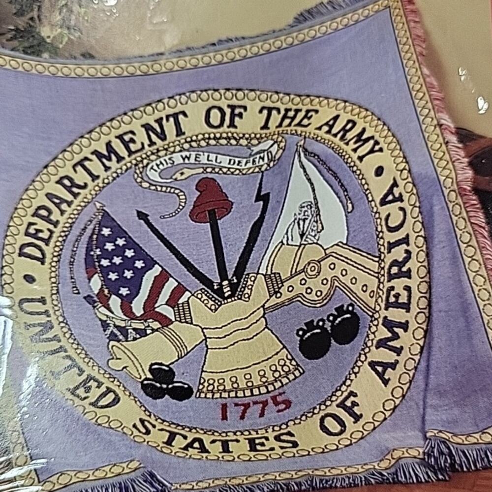 NEW BLANKET UNITED STATES ARMY Lap USA US flag Liberty 1775 50x60in New